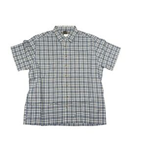 NaturaLife Mens Blue‎ Plaid Button Up Short Sleeve Casual Shirt